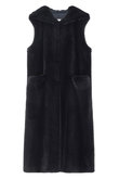 FAUX FUR LAON HOODED MAXI VEST