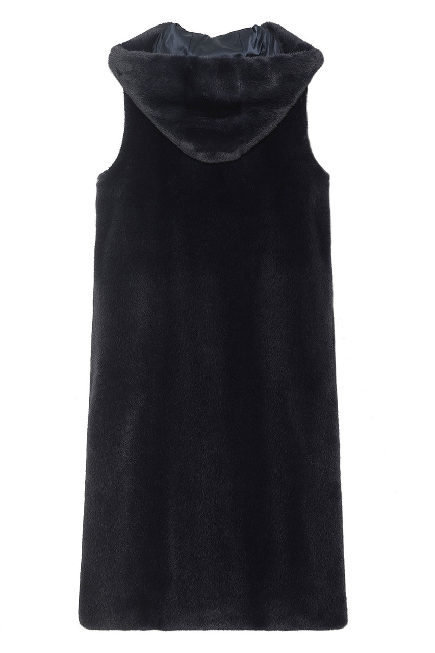 Lemonplet(レモンプレット)｜FAUX FUR LAON HOODED MAXI VEST/NAVY の