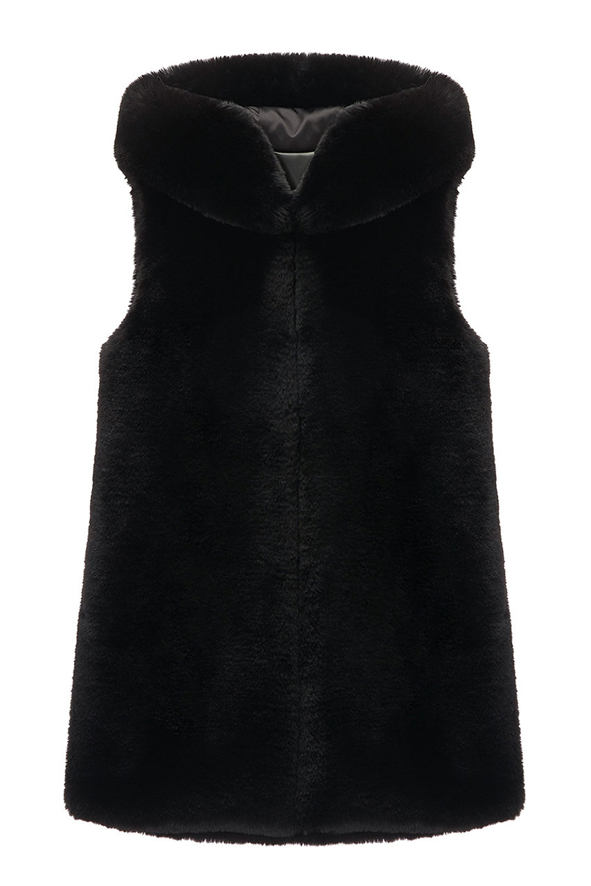 レモンプレット/LemonpletのFAUX FUR CUPID HOODED VEST(BLACK/LVT002KRFKF)