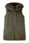 FAUX FUR CUPID HOODED VEST レモンプレット/Lemonplet KHAKI