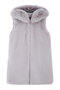 FAUX FUR CUPID HOODED VEST レモンプレット/Lemonplet WARM GREY