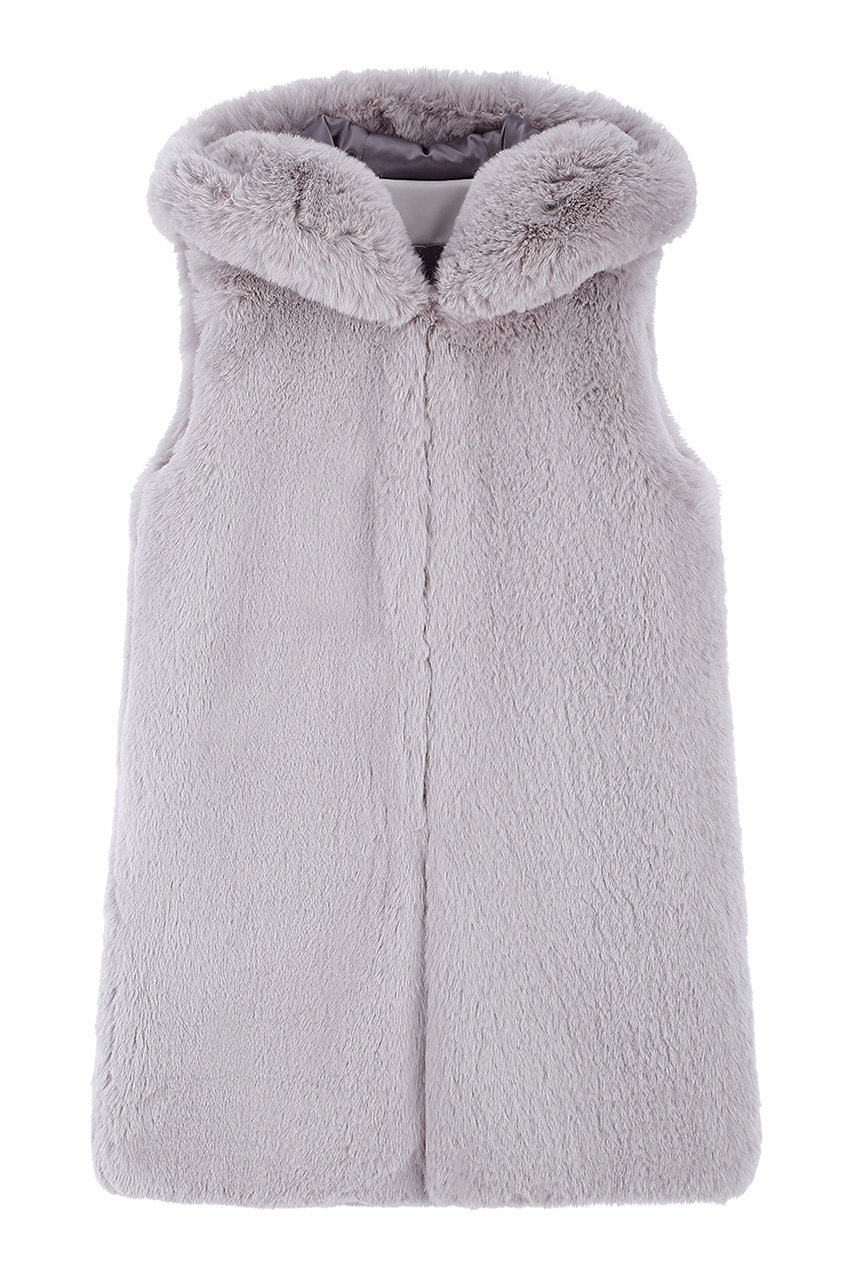 レモンプレット/LemonpletのFAUX FUR CUPID HOODED VEST(WARM GREY/LVT002KRFKF)