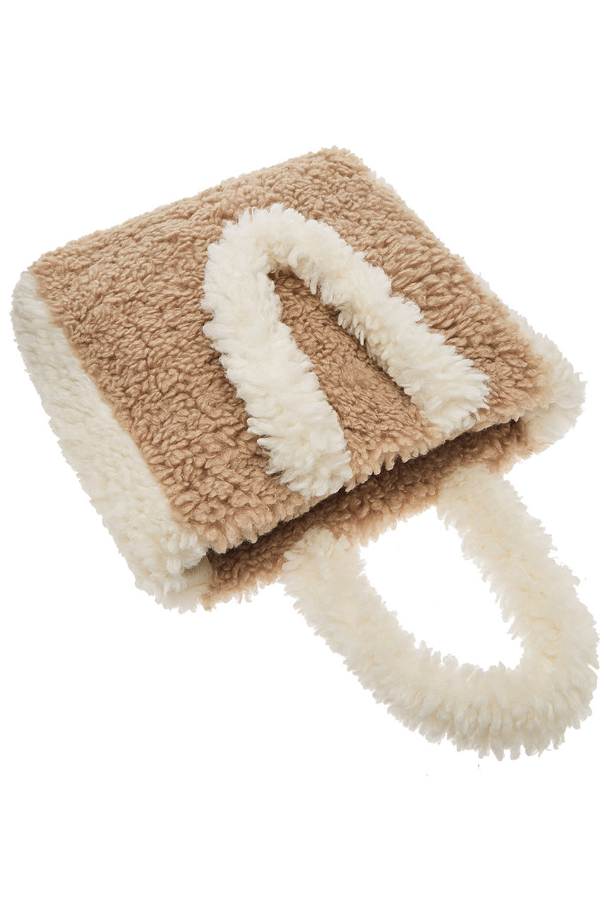 Lemonplet(レモンプレット)｜FAUX FUR PHRYNE ECO BAG/BEIGE&CREAM の