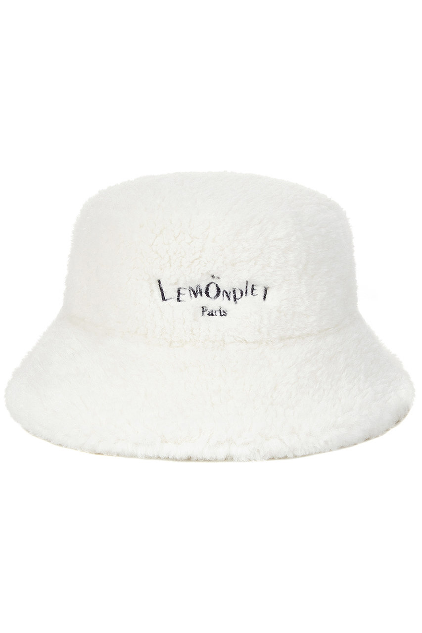 レモンプレット/LemonpletのFAUX FUR BUCKET HAT WITH LEMONPLET LOGO(WHITE/LAC026KRACC)