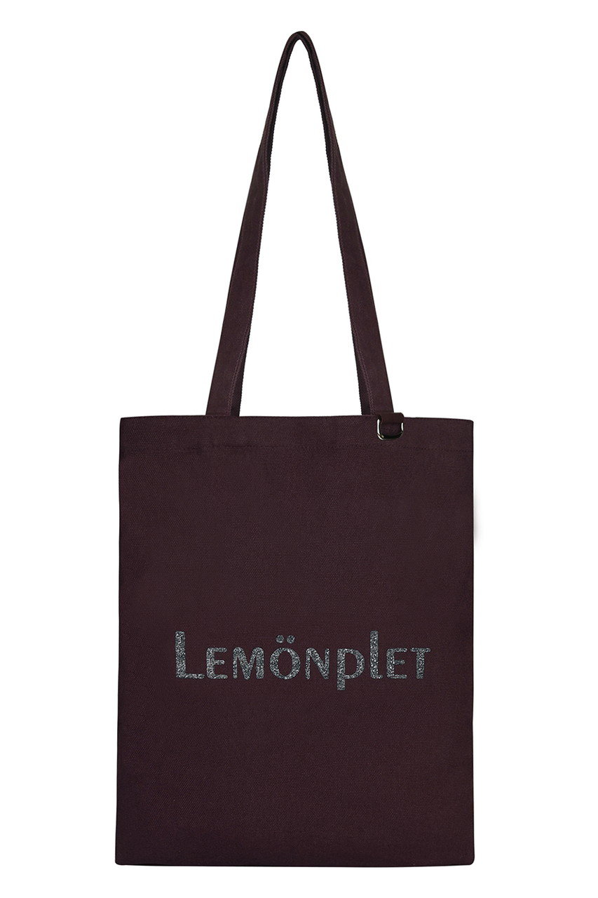 Lemonplet LUMIE GLITTER LOGO CANVAS BAG (BORDEAUX & GREY, ONE SIZE) レモンプレット ELLE SHOP Lemonplet LUMIE GLITTER LOGO CANVAS BAG (BORDEAUX & GREY, ONE SIZE) レモンプレット ELLE SHOP