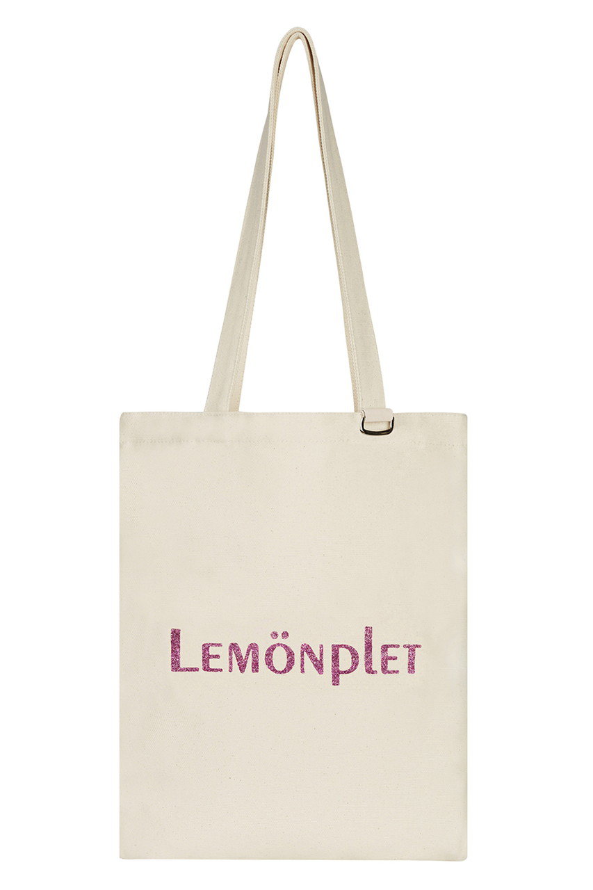 Lemonplet LUMIE GLITTER LOGO CANVAS BAG (CREAM & PINK, ONE SIZE) レモンプレット ELLE SHOP Lemonplet LUMIE GLITTER LOGO CANVAS BAG (CREAM & PINK, ONE SIZE) レモンプレット ELLE SHOP