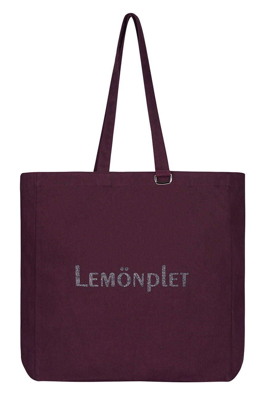 Lemonplet LUMI GLITTER LOGO CANVAS BAG (BORDEAUX & GREY, ONE SIZE) レモンプレット ELLE SHOP Lemonplet LUMI GLITTER LOGO CANVAS BAG (BORDEAUX & GREY, ONE SIZE) レモンプレット ELLE SHOP