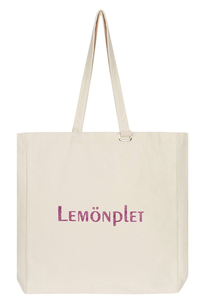 Lemonplet LUMI GLITTER LOGO CANVAS BAG (CREAM & PINK, ONE SIZE) レモンプレット ELLE SHOP Lemonplet LUMI GLITTER LOGO CANVAS BAG (CREAM & PINK, ONE SIZE) レモンプレット ELLE SHOP