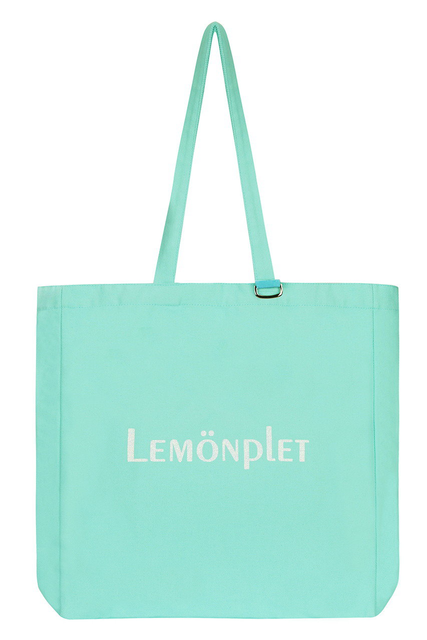Lemonplet LUMI GLITTER LOGO CANVAS BAG (TURQUOISE & WHITE, ONE SIZE) レモンプレット ELLE SHOP Lemonplet LUMI GLITTER LOGO CANVAS BAG (TURQUOISE & WHITE, ONE SIZE) レモンプレット ELLE SHOP