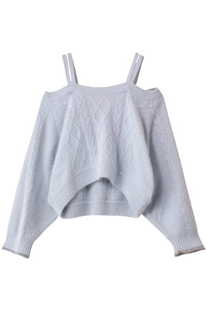 レモンプレット/LemonpletのKNIT VIVI RIBBON DETAIL  TOP(110300/110301)