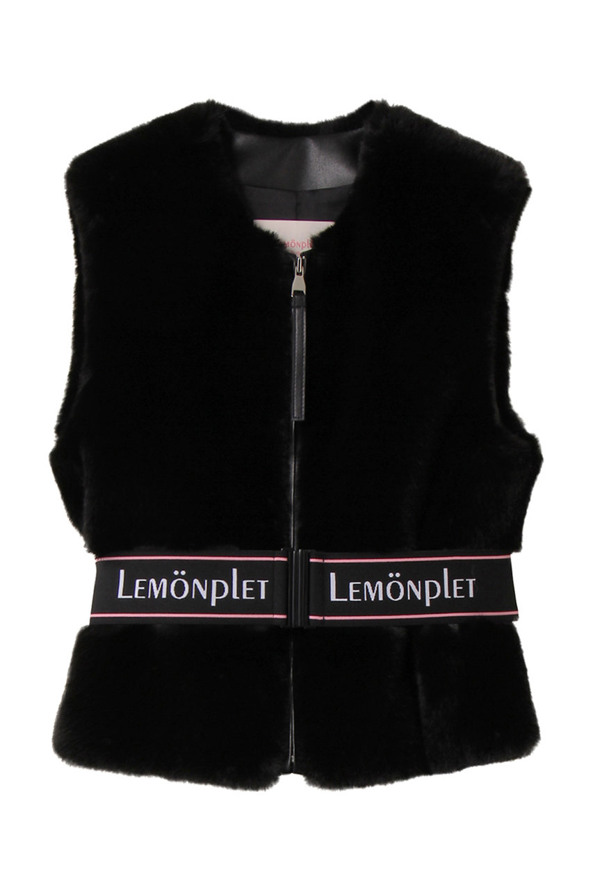 Lemonplet FAUX FUR SOURCE VEST (ブラック, M) レモンプレット ELLE SHOP Lemonplet FAUX FUR SOURCE VEST (ブラック, M) レモンプレット ELLE SHOP