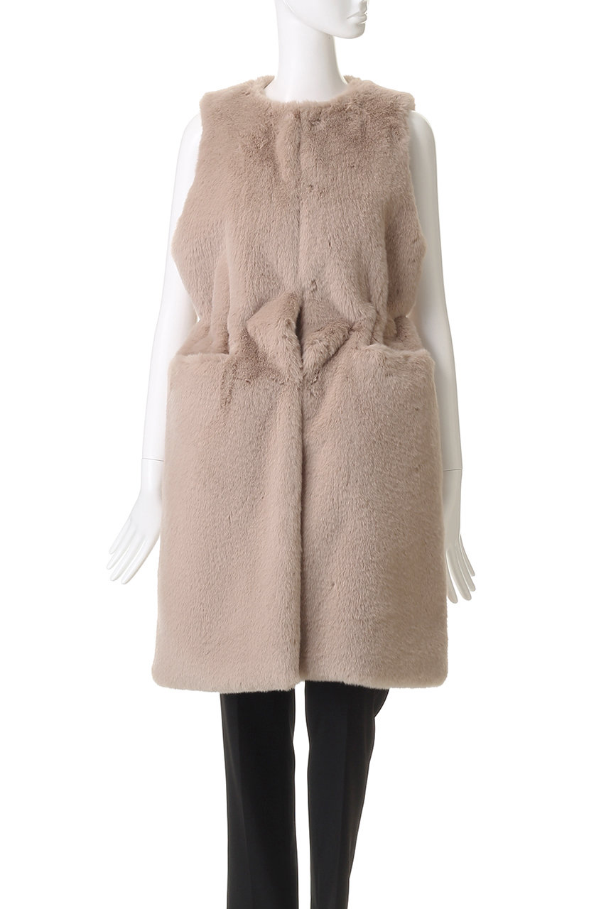 Lemonplet(レモンプレット)｜FAUX FUR MRD LAON VEST/ベージュ の通販