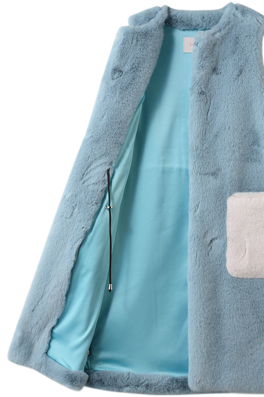 Lemonplet(レモンプレット)｜FAUX FUR CIEL VEST/アッシュブルー の