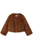 FAUX FUR HORA SHORT JACKET レモンプレット/Lemonplet