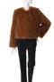 FAUX FUR HORA SHORT JACKET レモンプレット/Lemonplet
