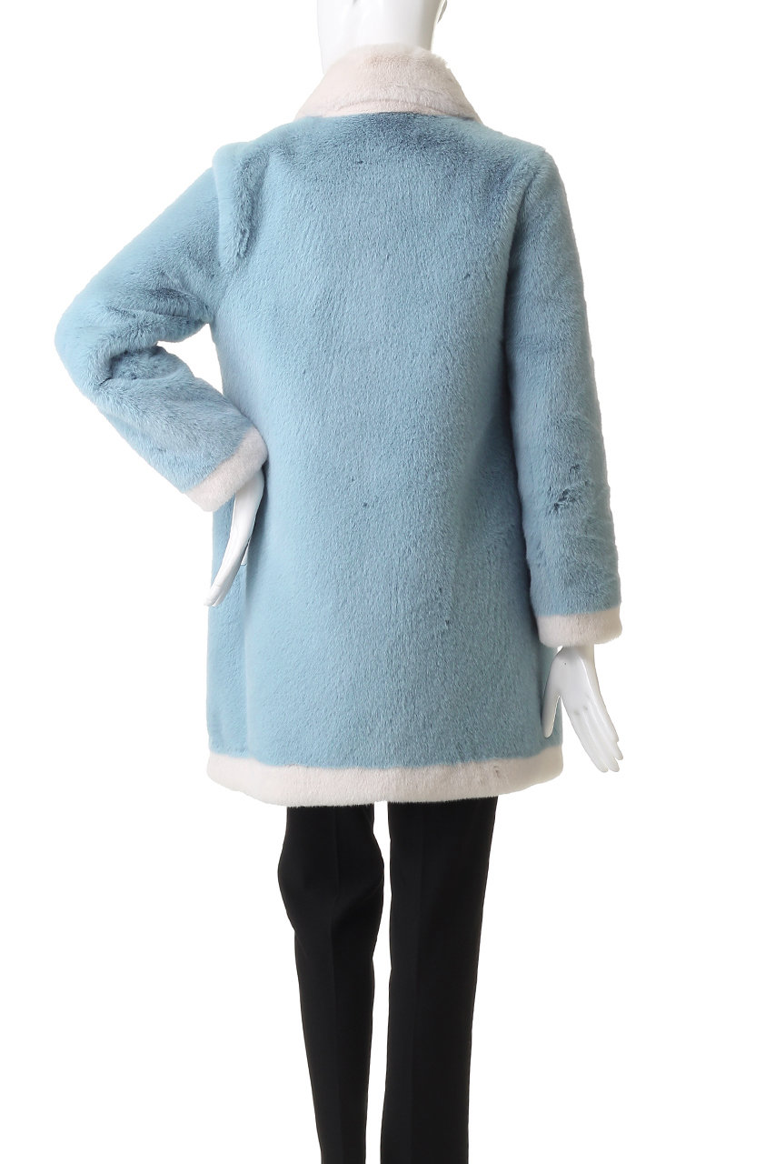 Lemonplet(レモンプレット)｜FAUX FUR ATHE COAT/アッシュブルー の