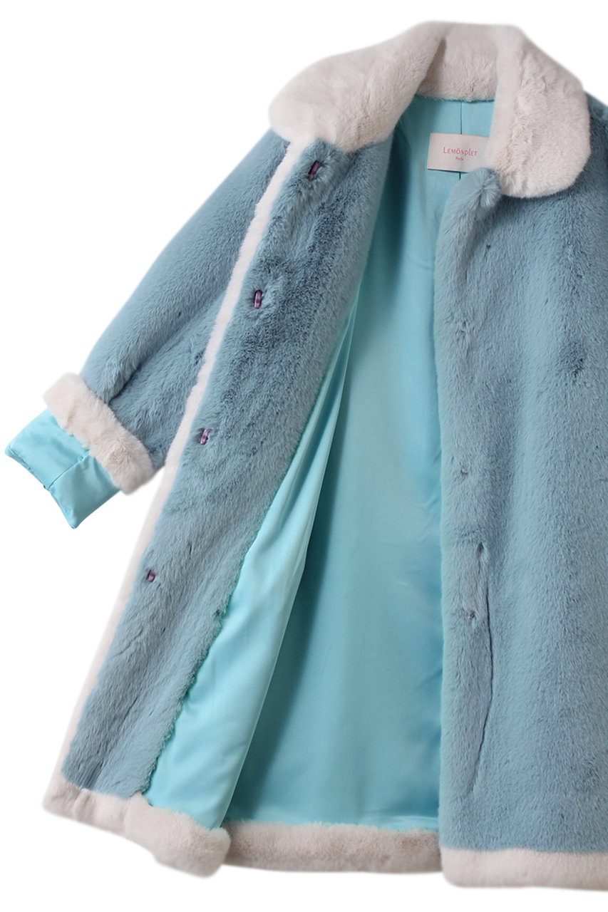 Lemonplet(レモンプレット)｜FAUX FUR ATHE COAT/アッシュブルー の