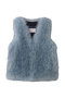 FAUX FUR MORI MG V-NECK VEST レモンプレット/Lemonplet ASHLEY BLUE