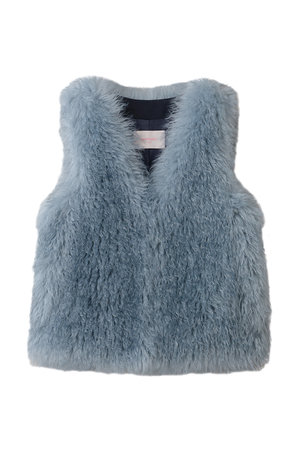 レモンプレット/LemonpletのFAUX FUR MORI MG V-NECK VEST(110800/110806)