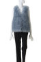 FAUX FUR MORI MG V-NECK VEST レモンプレット/Lemonplet