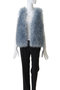 FAUX FUR MORI MG V-NECK VEST レモンプレット/Lemonplet
