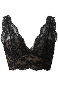 Yue。ブラジャー Yue(ユエ)｜(C70～)リバーレース ノンワイヤーブラ/ブラック の通販