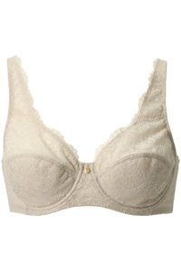 Yue(ユエ)｜(C90）リバーレース フルカップブラ/シアーベージュ