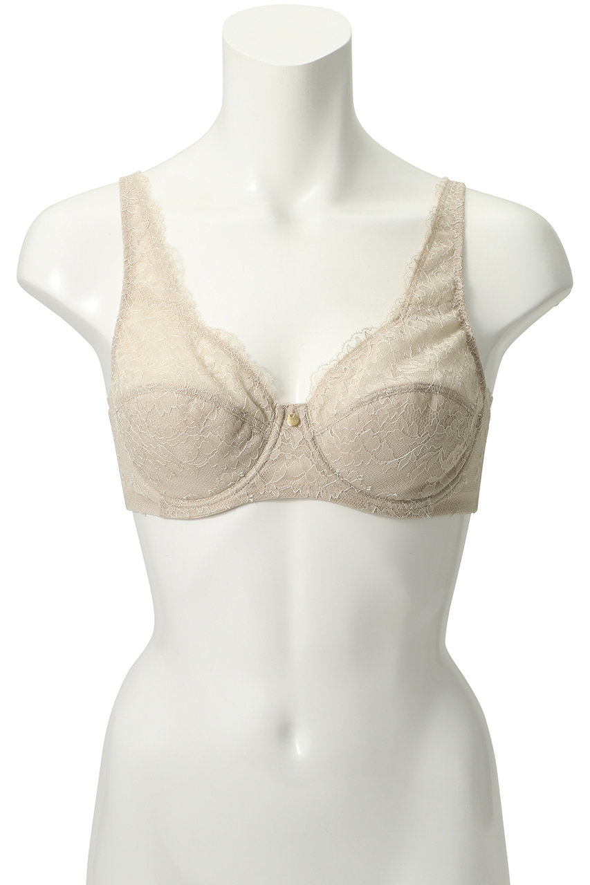 Yue(ユエ)｜(B75～)リバーレース フルカップブラ/シアーベージュ の