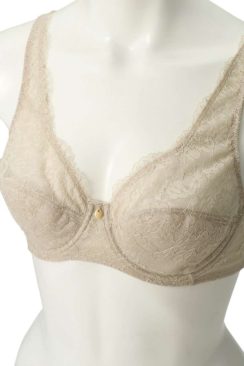 Yue(ユエ)｜(B75～)リバーレース フルカップブラ/シアーベージュ の