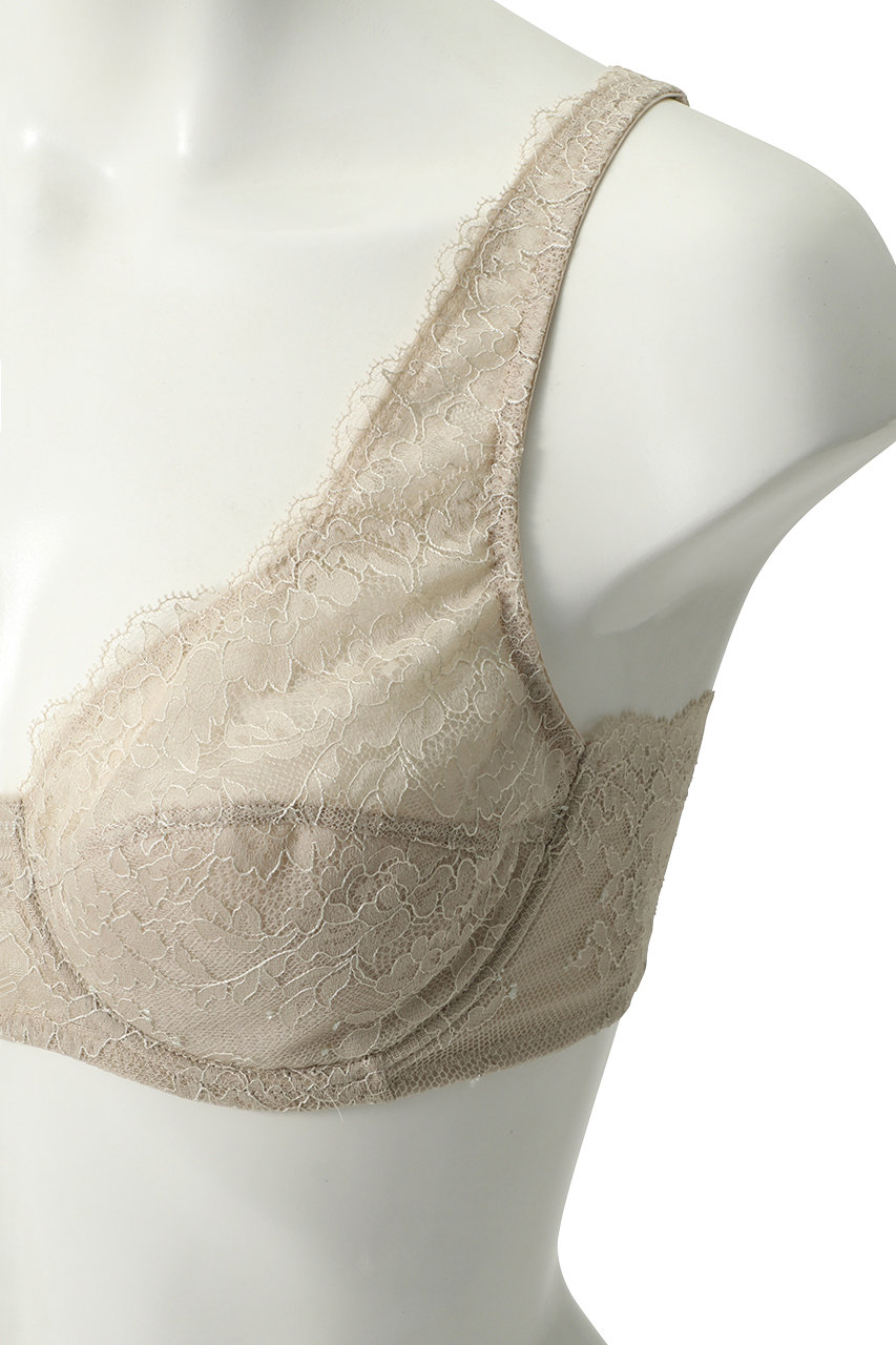 Yue(ユエ)｜(B75～)リバーレース フルカップブラ/シアーベージュ の