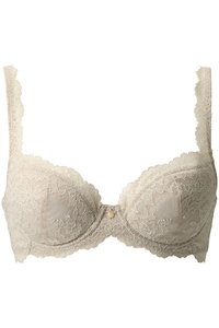 Yue(ユエ)｜(C70～）リバーレース 3/4カップブラ/シアーベージュ の