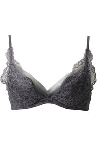 Yue ブラック レース ジップアップ　現販売品 Yue(ユエ)｜(D65～）リバーレース 3/4カップブラ/ブラック の通販