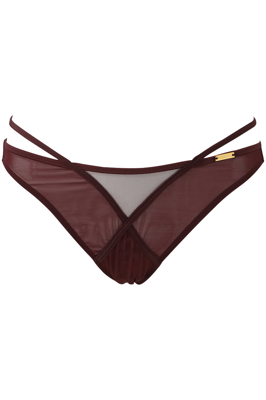 【FETICO×Yue】透け感の違う生地を組み合わせたTバックショーツ