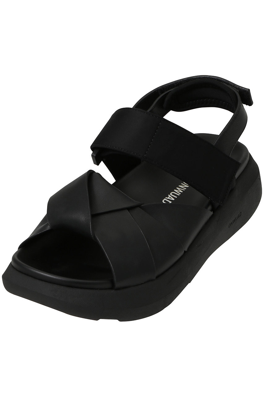 ONWUAD NOA SC STRAP LEATHER MIX サンダル (ブラック, 38(25)) オンウッド ELLE SHOP ONWUAD NOA SC STRAP LEATHER MIX サンダル (ブラック, 38(25)) オンウッド ELLE SHOP