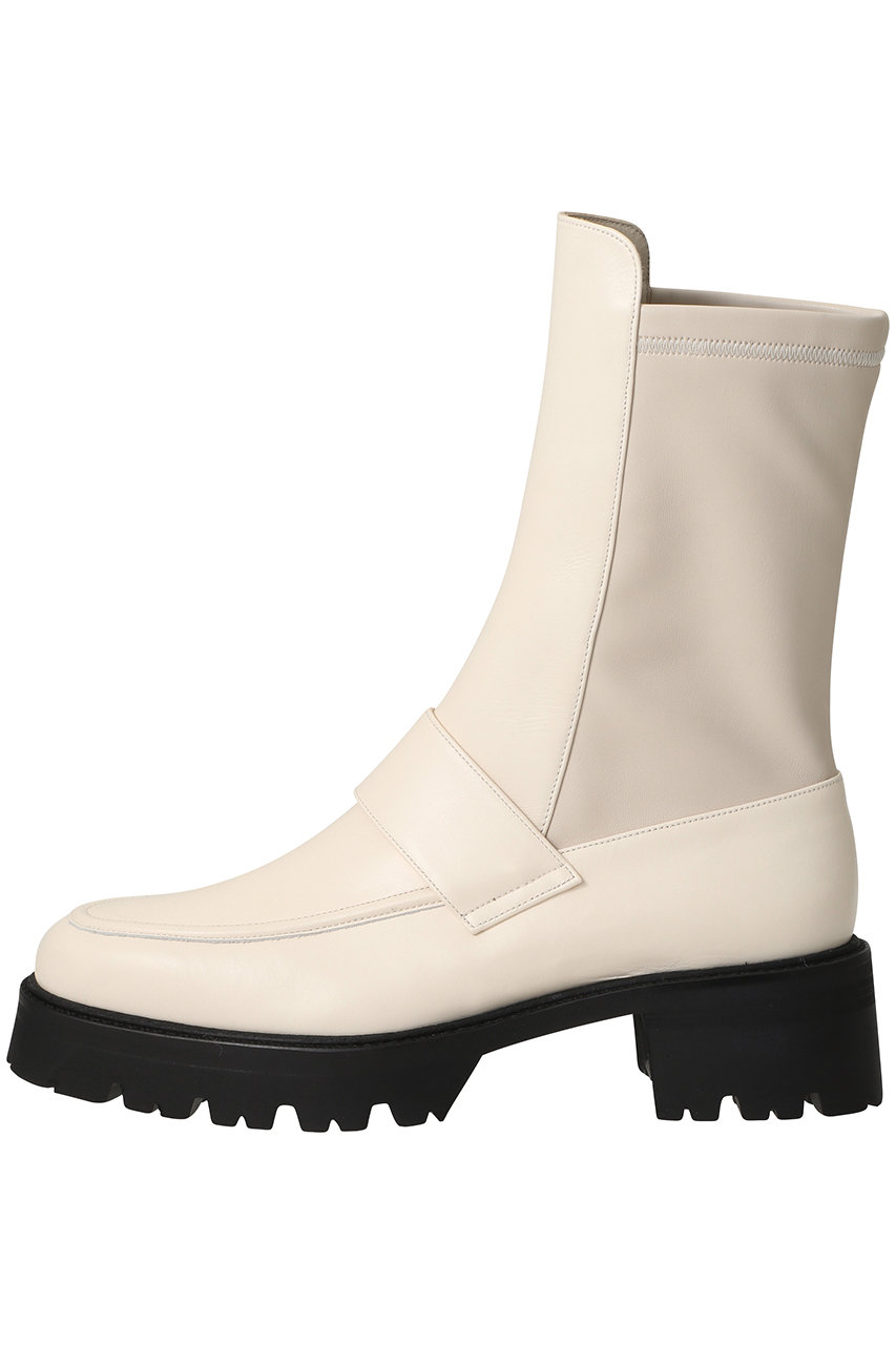 L'unique et moi Jenny II タンクソールストレッチブーツ (アイボリー, 23.5cm) リュニック エ モア ELLE SHOP