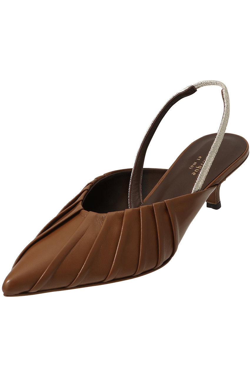 リュニック エ モア/L'unique et moiのFleur バックストラップパンプス(ブラウン/LU-26051)