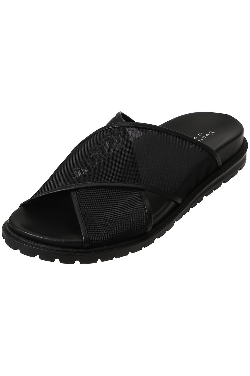 リュニック エ モア/L'unique et moiの【予約販売】Clair チュールクロスベルトサンダル(ブラック/LU-26053)