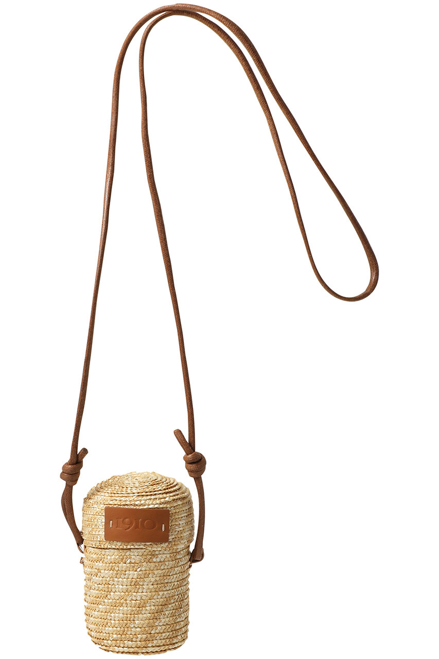 CATARZI 1910 KOS/KEYCHAIN ストローミニポシェット (ナチュラル×タン, F) カタルツィ ELLE SHOP CATARZI 1910 KOS/KEYCHAIN ストローミニポシェット (ナチュラル×タン, F) カタルツィ ELLE SHOP