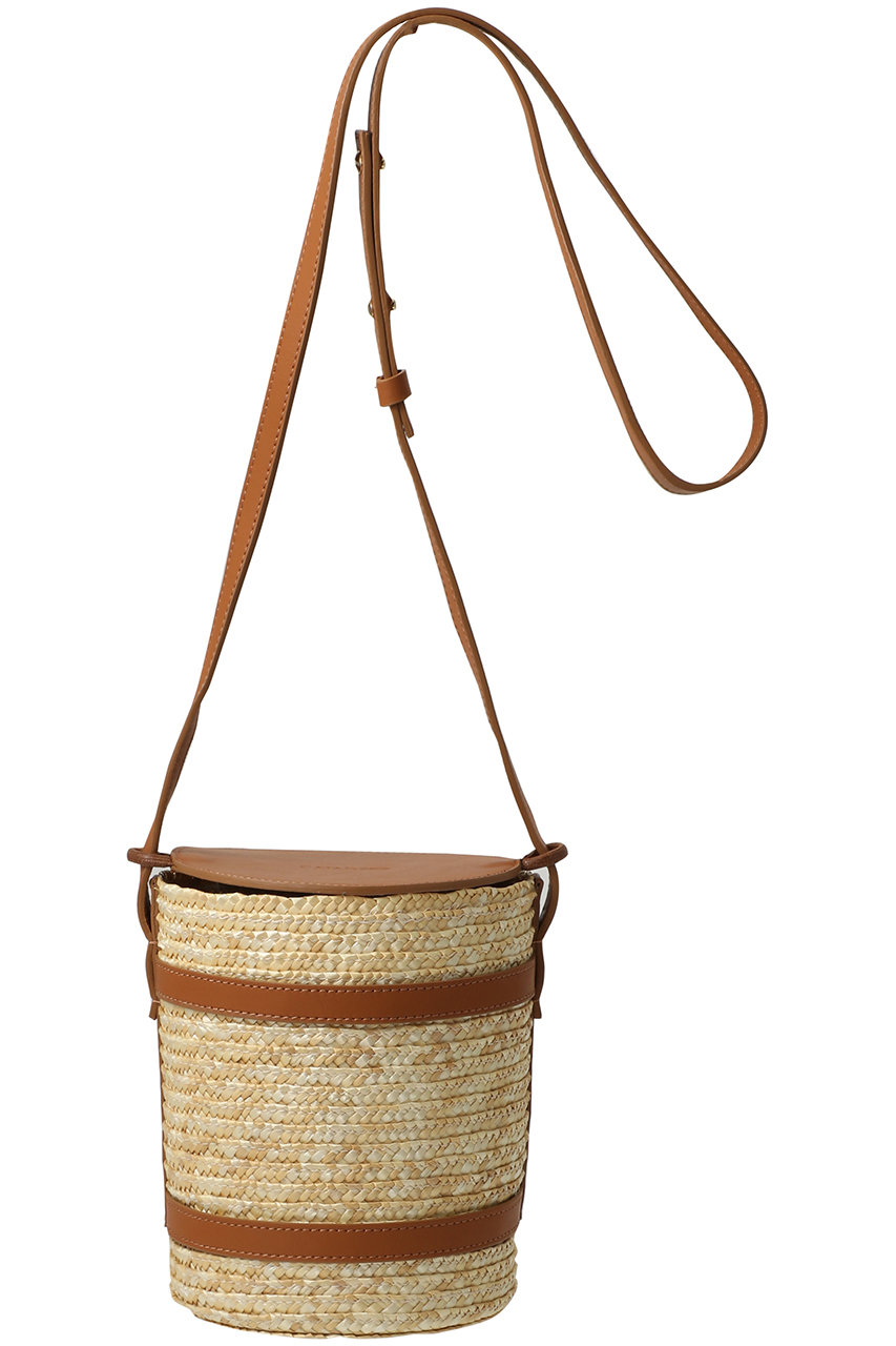 CATARZI 1910 MINORCA ストローバケツショルダーバッグ (ナチュラル×タン, F) カタルツィ ELLE SHOP CATARZI 1910 MINORCA ストローバケツショルダーバッグ (ナチュラル×タン, F) カタルツィ ELLE SHOP