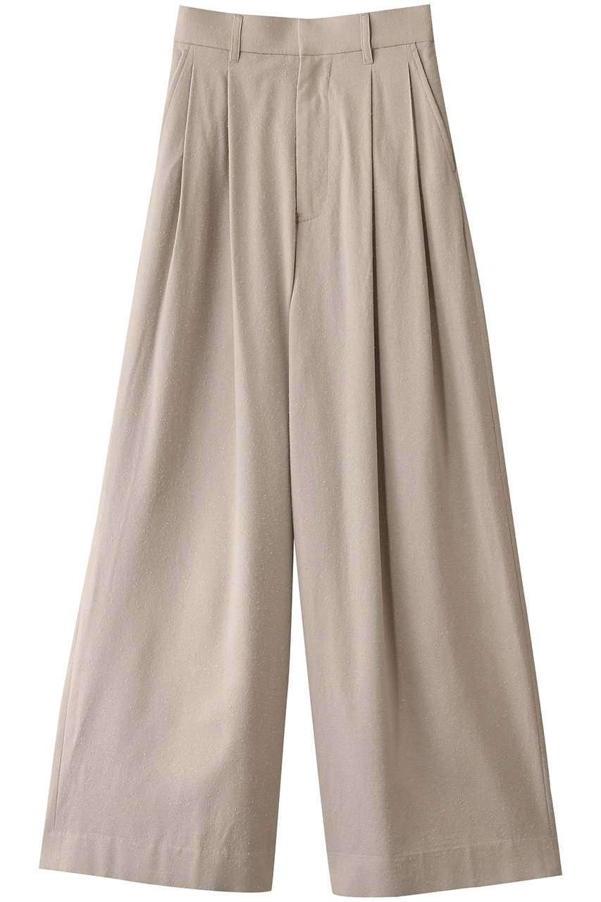 Graphpaper Silk Noil Viscose Two Tuck Wide Pants/パンツ (ベージュ, 00) グラフペーパー ELLE SHOP Graphpaper Silk Noil Viscose Two Tuck Wide Pants/パンツ (ベージュ, 00) グラフペーパー ELLE SHOP
