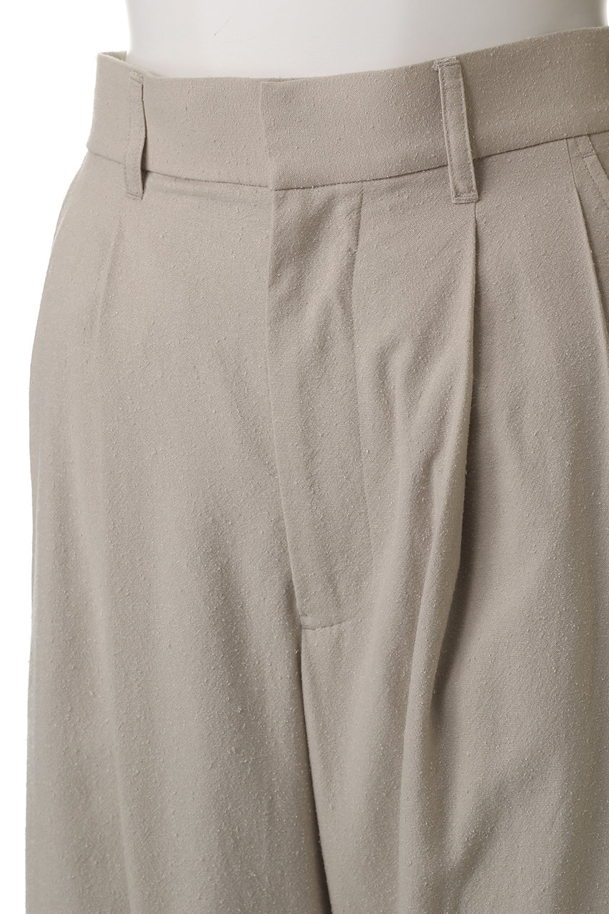 Graphpaper ベージュ プリーツ入りワイドパンツ Graphpaper(グラフペーパー)｜Silk Noil Viscose Two Tuck Wide
