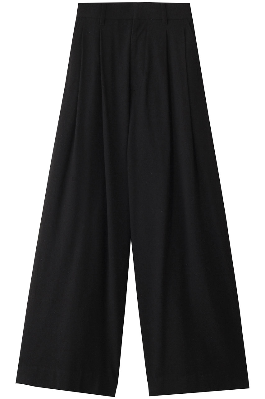 Graphpaper Silk Noil Viscose Two Tuck Wide Pants/パンツ (ブラック, 0) グラフペーパー ELLE SHOP Graphpaper Silk Noil Viscose Two Tuck Wide Pants/パンツ (ブラック, 0) グラフペーパー ELLE SHOP