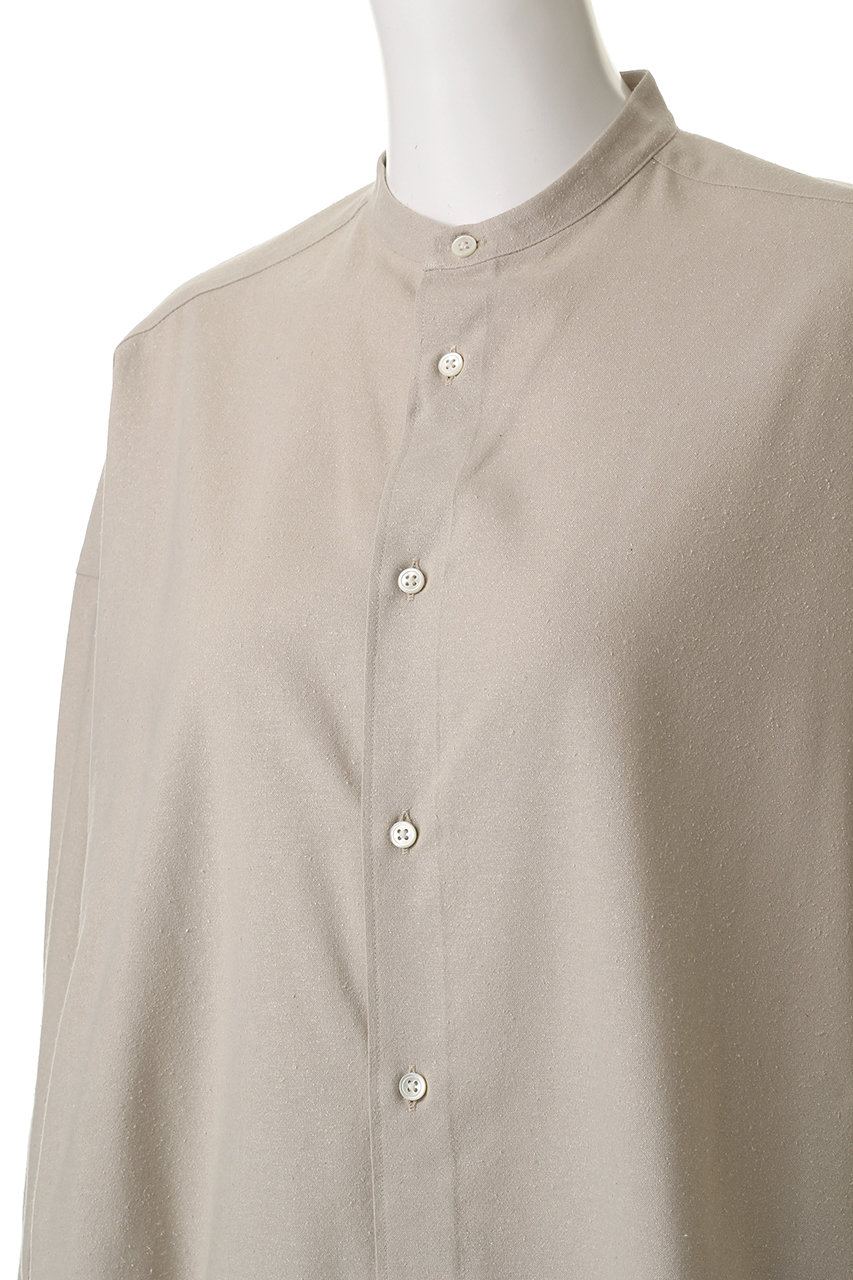 Graphpaper(グラフペーパー)｜Silk Noil Viscose Band Collar Shirt
