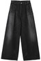 Selvage Denim Two Tuck Wide Pants/パンツ グラフペーパー/Graphpaper ブラック(DARK_FADE)