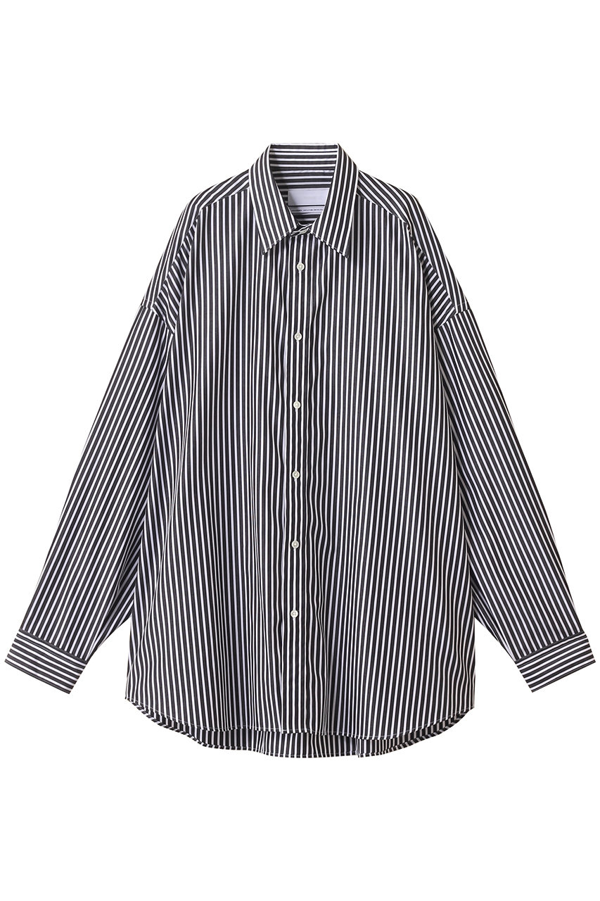 Graphpaper High Count Broad L/S Oversized Regular Collar Shirt/シャツ (ブラックストライプ, O/S) グラフペーパー ELLE SHOP Graphpaper High Count Broad L/S Oversized Regular Collar Shirt/シャツ (ブラックストライプ, O/S) グラフペーパー ELLE SHOP