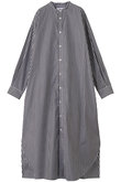 High Count Broad Oversized Band Collar Shirt Dress/シャツドレス