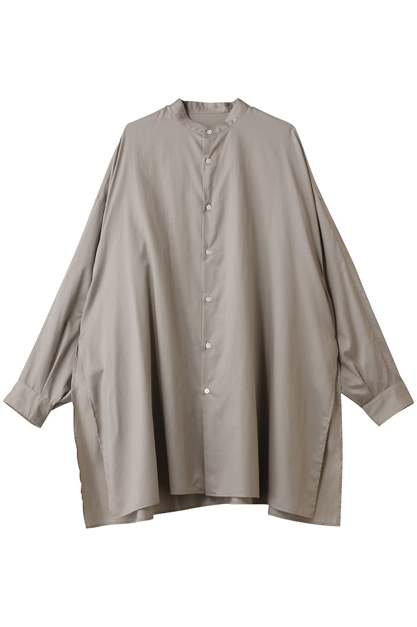 Graphpaper Silicon Poplin Deep Slit Band Collar Shirt/シャツ (グレージュ, 0) グラフペーパー ELLE SHOP Graphpaper Silicon Poplin Deep Slit Band Collar Shirt/シャツ (グレージュ, 0) グラフペーパー ELLE SHOP