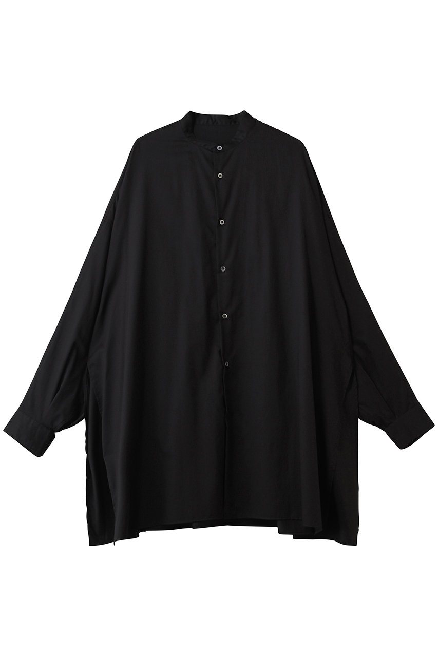Graphpaper Silicon Poplin Deep Slit Band Collar Shirt/シャツ (ブラック, 0) グラフペーパー ELLE SHOP Graphpaper Silicon Poplin Deep Slit Band Collar Shirt/シャツ (ブラック, 0) グラフペーパー ELLE SHOP