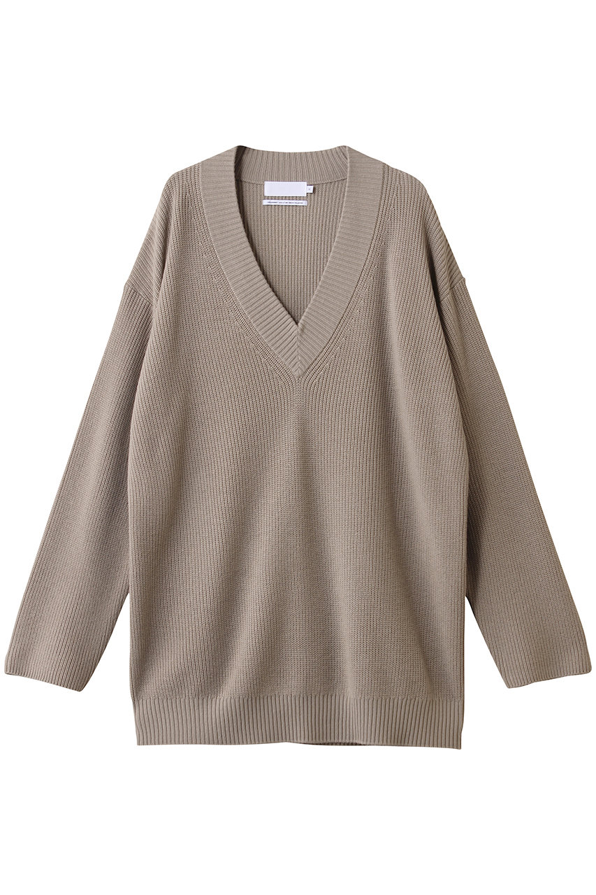 Graphpaper Mercerized Fine Wool Oversized V Neck Knit/ニット (グレージュ, 0) グラフペーパー ELLE SHOP Graphpaper Mercerized Fine Wool Oversized V Neck Knit/ニット (グレージュ, 0) グラフペーパー ELLE SHOP