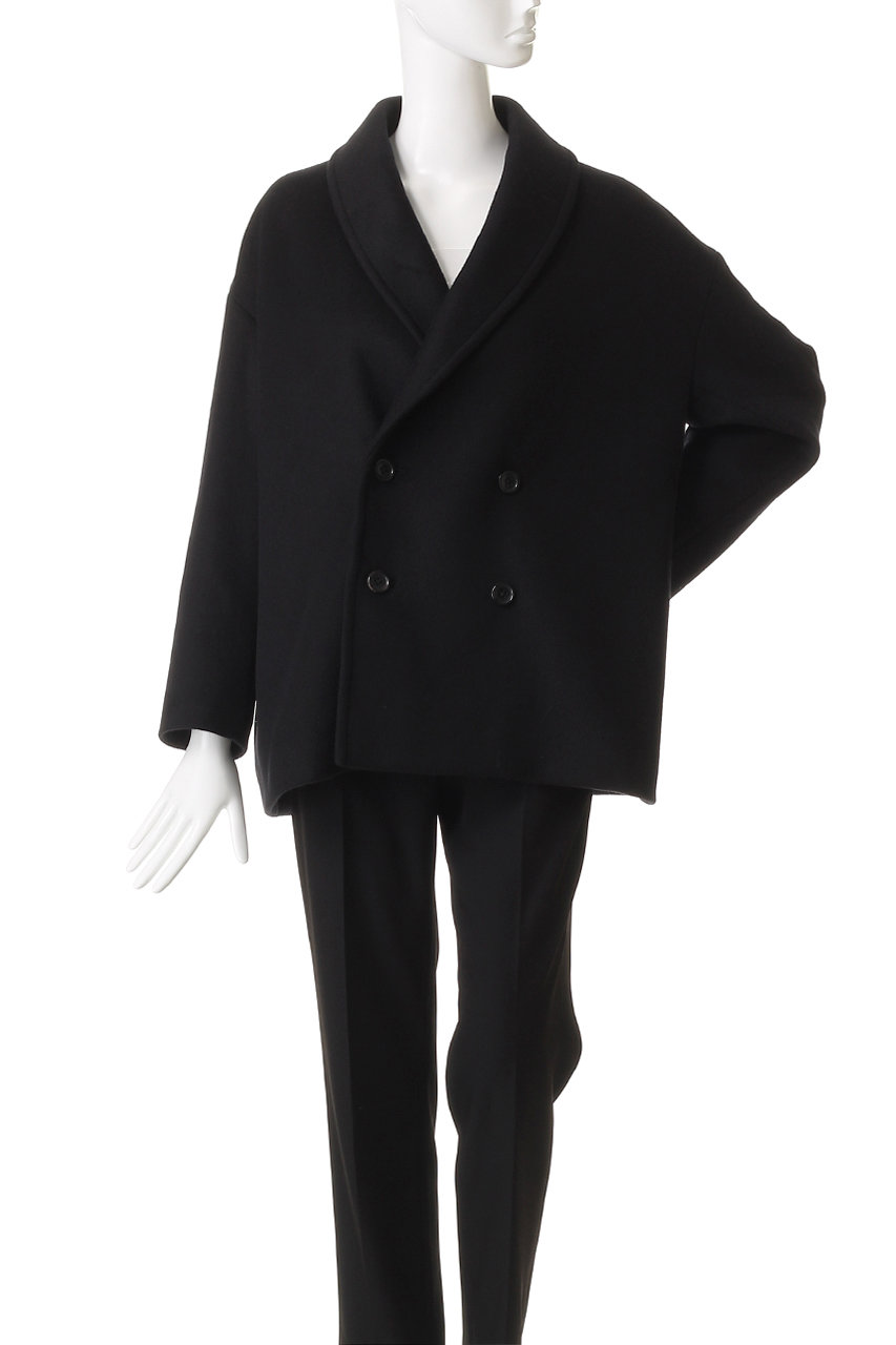 グラフペーパーLight Melton Shawl Collar Coat Graphpaper - Light Melton Shawl Collar Coat / BLACK | Stripe